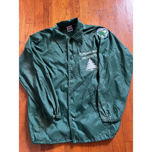 Vintage Plymouth Bay Girl Scouts Lightweight Jacket With Patch F3 - Picture 1 of 4